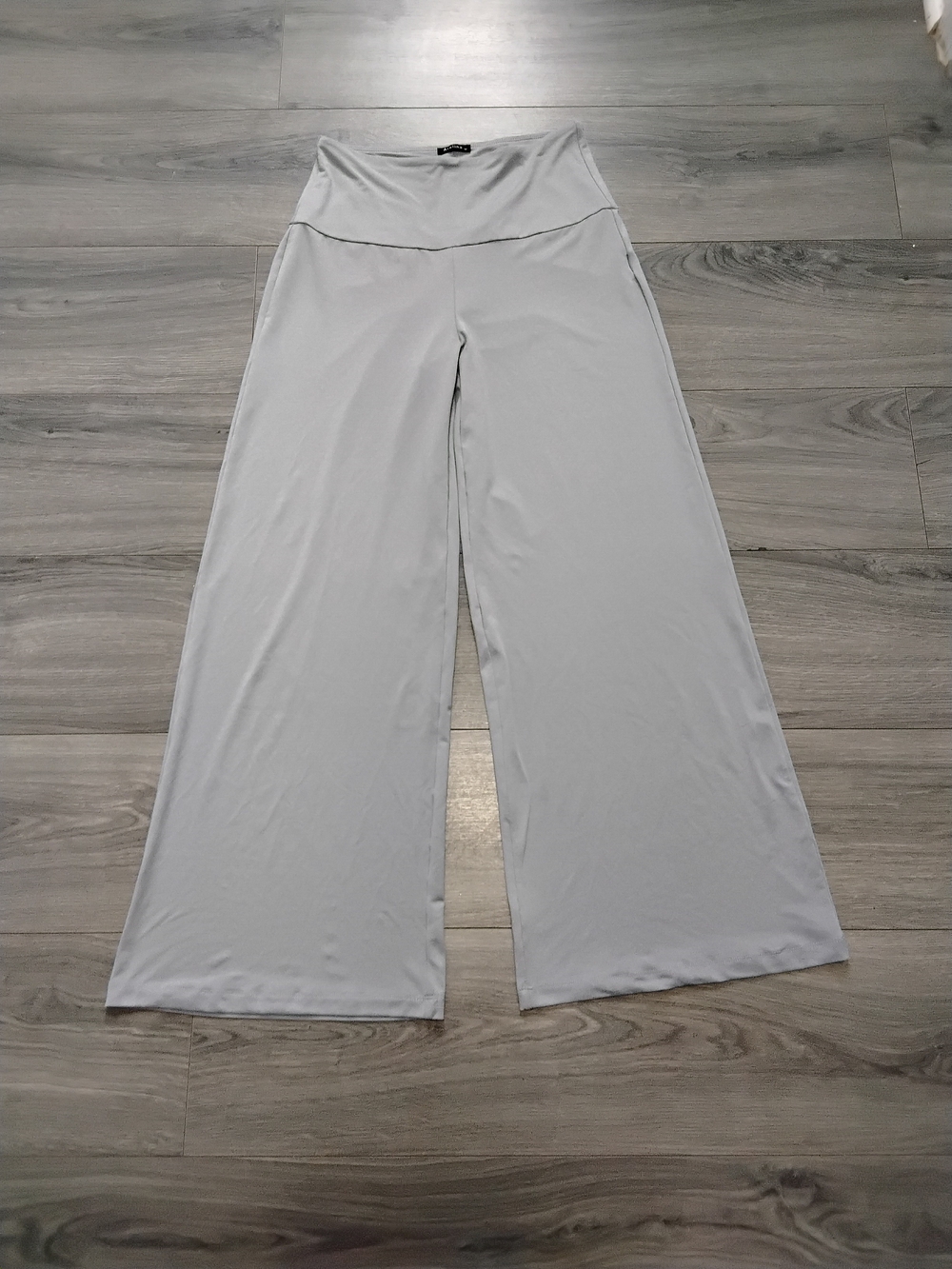 Wide Leg High-Waist Lounge Pants - Light Gray